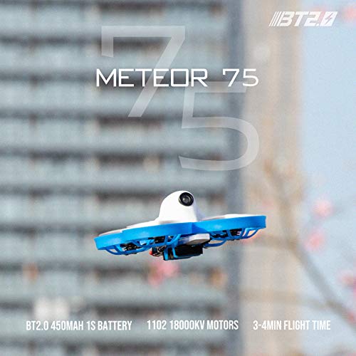 BETAFPV Meteor75 1S Brushless Whoop Drone Frsky D8 with BT2.0 Connector F4 AIO 1S FC VTX 18000KV 1102 Motor C01 Pro Camera for Tiny Whoop Micro FPV Racing Whoop Drone Quadcopter