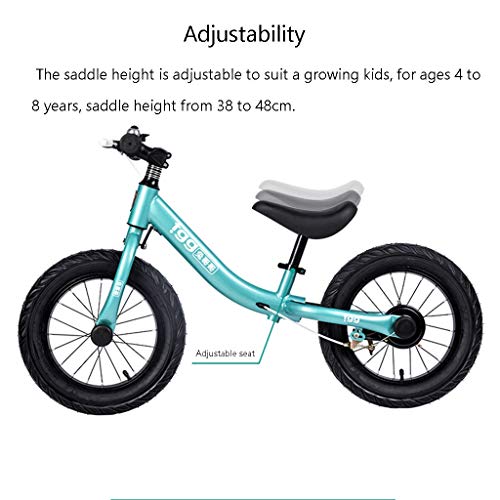 Bicicleta sin pedales bici Bicicleta de equilibrio de 36 cm (14 pulgadas) - Bicicleta de entrenamiento para niños grandes sin pedales con freno de mano ， 4 5 6 7 8 años de edad, niña niño Regalo de cu