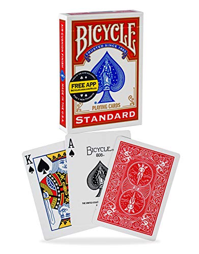 Bicycle Poker - Baraja de cartas, tamaño estándar, colores surtidos: rojo/azul