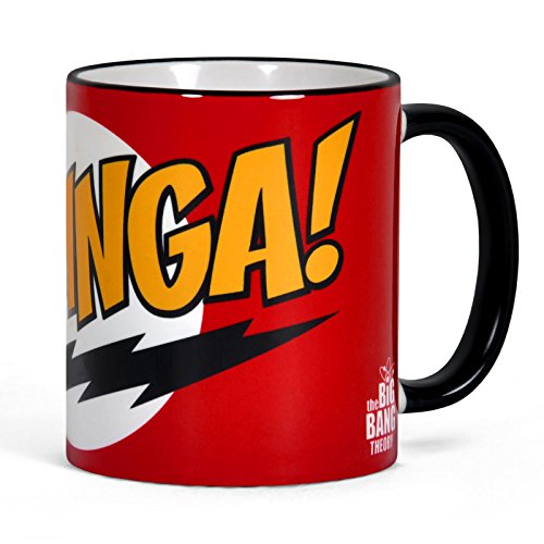 Big Bang Theory Bazinga Taza de café de Sheldon de cerámica, Color Rojo