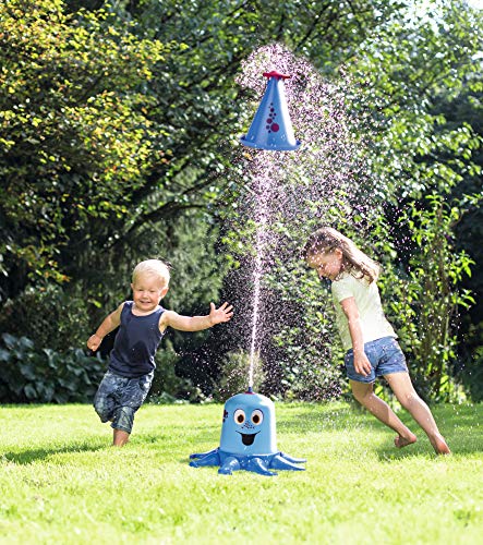 BIG Spielwarenfabrik Big Aqua-Nauti Agua con hasta 4 Metros de Alto, aspersor de jardín Forma de Coctel, conexión estándar de Manguera con Junta, para niños a Partir de 3 años, Color Azul (800076547)