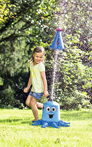 BIG Spielwarenfabrik Big Aqua-Nauti Agua con hasta 4 Metros de Alto, aspersor de jardín Forma de Coctel, conexión estándar de Manguera con Junta, para niños a Partir de 3 años, Color Azul (800076547)