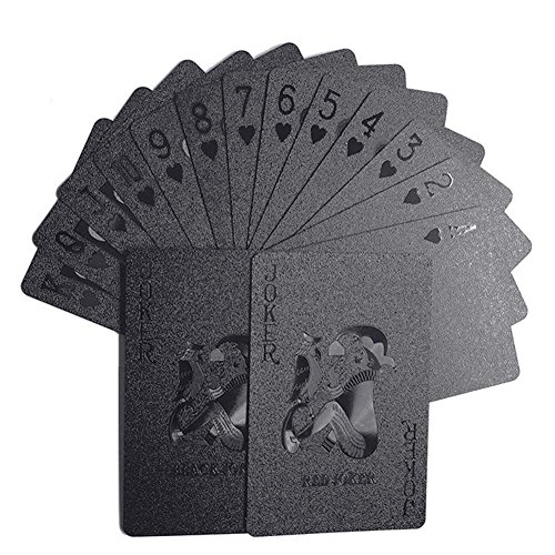 Black Matte Plastic Poker Cards ANIMAL DOMÉSTICO naipes a prueba de agua para juegos de mesa Naipes profesional del póker De plástico de alta calidad Plastic Poker Naipes mágicas juego de regalo