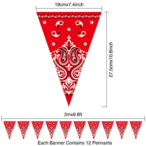 Boao Paquete de 5 Banderín Banderín, Accesorio de la Fiesta del Lejano Oeste para la Decoración Temática de la Parte Occidental del Vaquero, 7,4 x 10,8 Pulgadas