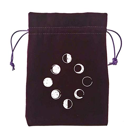 Bolsa De Dados De Juego De Mesa De 13x18 CM, Bolsa De Almacenamiento De Cartas De Tarot De Terciopelo, Bolsa De Cordón con Bordado De Juego De Mesa, para La Adivinación del Rollo De Tablero De Mesa