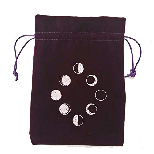 Bolsa De Dados De Juego De Mesa De 13x18 CM, Bolsa De Almacenamiento De Cartas De Tarot De Terciopelo, Bolsa De Cordón con Bordado De Juego De Mesa, para La Adivinación del Rollo De Tablero De Mesa