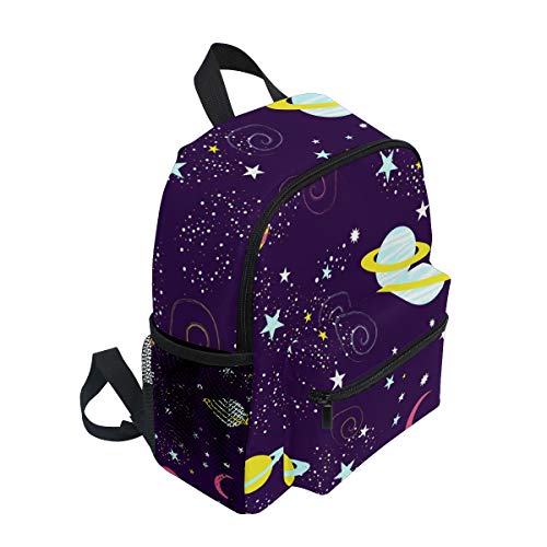 Bonita mochila dibujada a mano con diseño de galaxia espacial cósmica Universe para niños preescolares, Bonito universo cósmico 3 dibujado a mano (Multicolor) - A01E18011-A