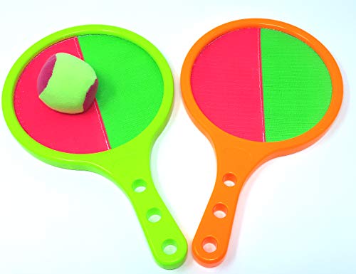 Brigamo Pelota de velcro 2 en 1 para playa, tenis, softball y pelota de velcro, juego para niños