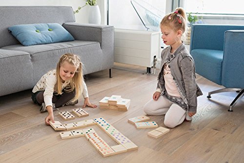 BS Toys-Domino Juego de Madera con 28 Piezas Gigantes, Color (Multi Colored) (BuitenSpeel B.V. GA278)