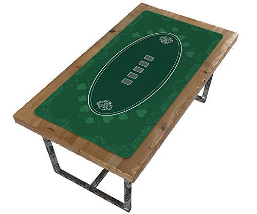 Bullets Playing Cards Tapete Cartas Poker Profesional y Juegos de Mesa 200 x 100 cm para tu Propia Mesa de póquer - Alfombra tapete Texas Holdem Antideslizante Verde Premium XXL