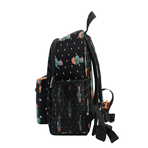 Cactus Arte Oscuro Mochila para Preescolar Toddler Kids Estudiante Mochilas para Infantiles 2-7 Años Niñas Niños