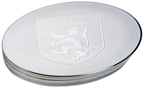 Caja de Baratijas de Peltre Gran León de Escocia Rampante St Andrew Cruz Tapa en Relieve 90mm