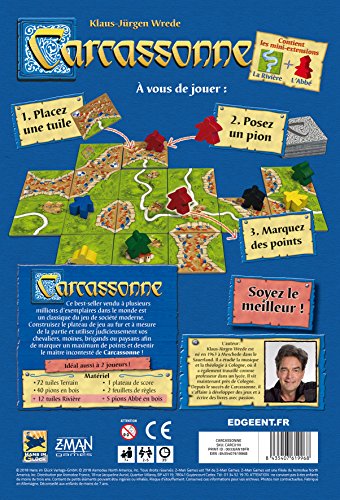 Carcassonne Asmodee - Juego de tejas - Idioma Francés