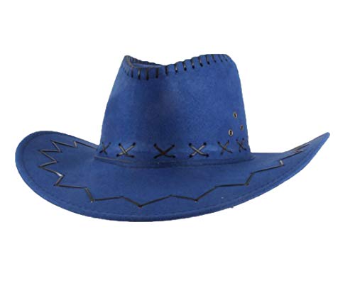 Carnavalife Sombrero Cowboy de Vaquero Toy Story Western Disfraz para Adulto y Niños YJ-24 (Azul, Niños/54cm)