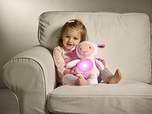 Chicco Ovejita Dulces Nanas - Suave peluche de oveja con proyector de luces y melodías, grabadora de voz y sensor de sonido, color rosa