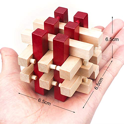 Chonor 18 Piezas 3D Rompecabezas de Madera del Enigma Juego Puzle #1 - Clásica de Cerradura de Brain Teaser Puzzle IQ Juguetes para Niños y Adultos - Idea Perfecta del Regalo y de Decoración