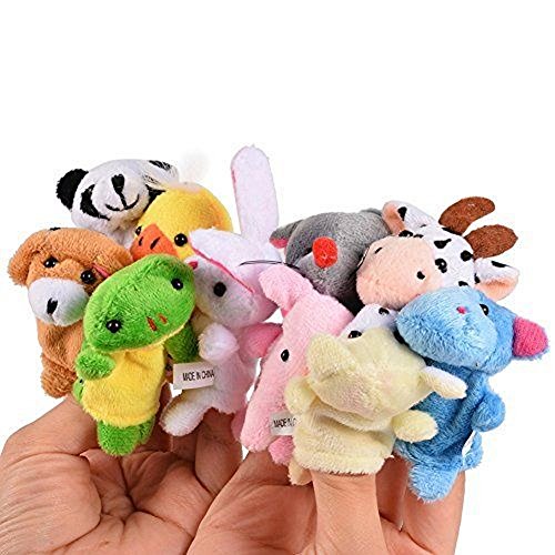 CHSYOO 10 x Suave Marioneta Dedo Animales Muñecos Dedo, Juguetes Bebe Regalo para Fiesta Cumpleaños Niños Bautizo Fiesta Bebé