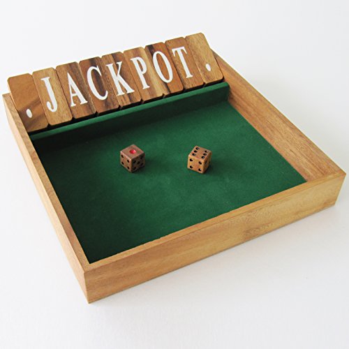 CIERRA LA CAJA edición Jackpot Juego de bar – Juegos de mesa en madera maciza eco-responsable – Acción y suerte – 2 jugadores o más – A partir de 6 años – Juego con dados. Shut the Box.