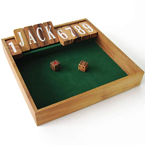 CIERRA LA CAJA edición Jackpot Juego de bar – Juegos de mesa en madera maciza eco-responsable – Acción y suerte – 2 jugadores o más – A partir de 6 años – Juego con dados. Shut the Box.