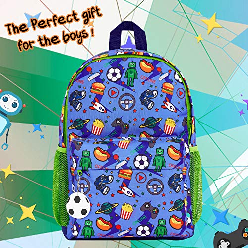 CityComfort Mochilas Escolares Juveniles, Mochila Escolar de Videojuegos y Mochila Camuflaje, Mochila Infantil para Colegio Deporte Viajes, Regalos para Niños y Adolescentes (Azul/Verde)