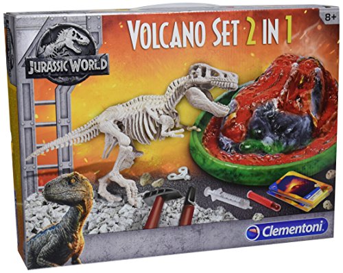 Clementoni- Jurassic World: T-Rex + Volcán, Multicolor, Talla Única (19064) , color/modelo surtido