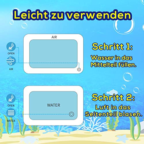 Colchoneta de agua para bebé, juguete para niños de 3, 6, 9, 12 y 18 meses, color azul claro