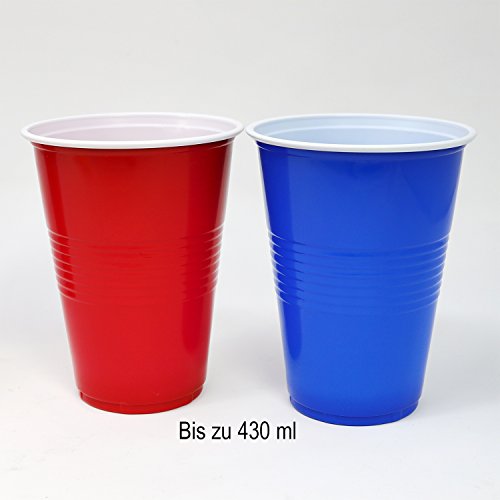 com-four® 48 Piezas Set Beer Pong, Beer Pong Juego de Beber con 24 Tazas y 24 Bolas (048 Piezas Tazas + Bolas)