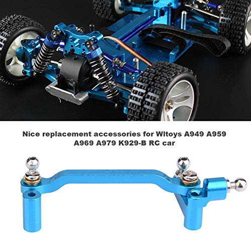 Componente de Dirección de Coche RC, Metal Parte de Dirección RC para Wltoys A949/A959/A969/A979/K929-B RC Coche Repuesto(Azul)