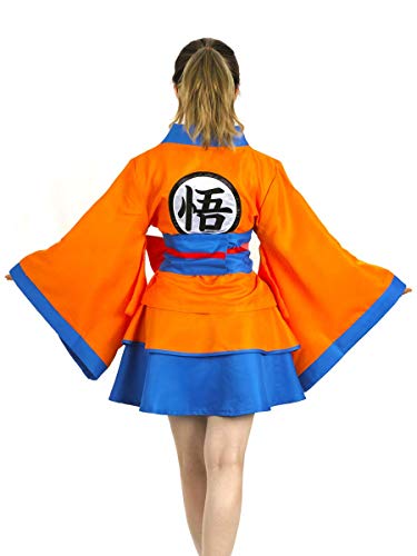 CoolChange Kimono de Dragon Ball para Mujer con diseño de Son Goku, Chaqueta y Falda, Talla: L