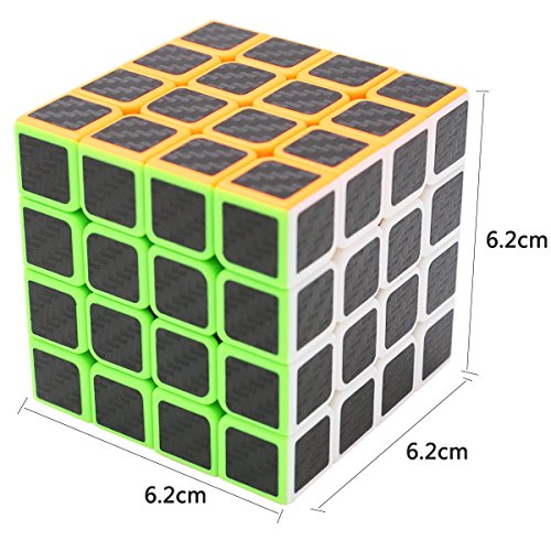 Coolzon Puzzle Cubes 2x2x2 + 3x3x3 + 4x4x4 3 Pack Cubo Magico con Pegatina de Fibra de Carbono Velocidad