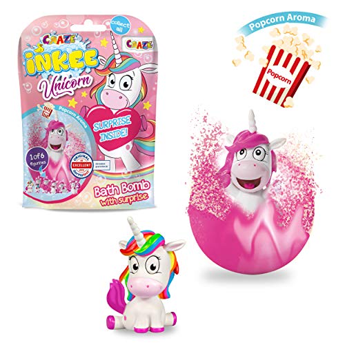 CRAZE INKEE - Juego de 3 Bombas de baño mágicas con Sorpresa de baño con Unicornio, Figuras de Juguete 29428