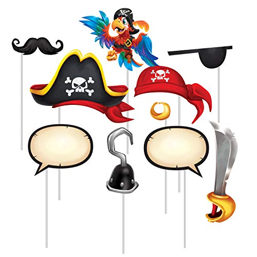 Creative Party Treasure Island Juego de accesorios para cabina de fotos con temática pirata, Papel, multicolor