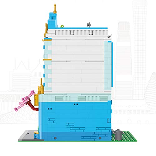 CT-Tribe Modelo de bloques de construcción de arquitectura, tiendas de peluquería, arquitectura modular con 1748 piezas y 4 minifiguras, compatible con Lego – 2 en 1