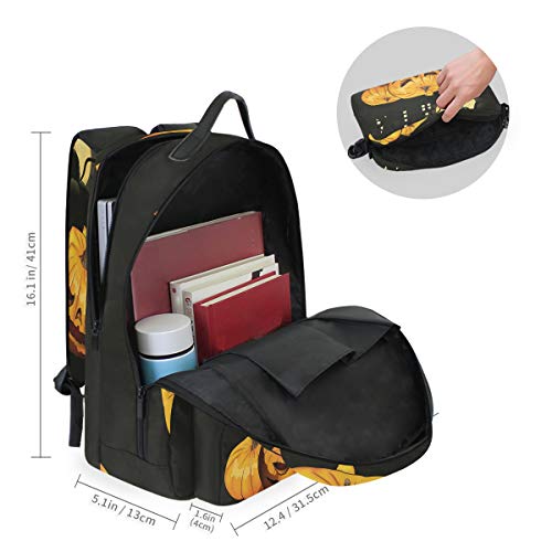 Cuervo De La Luna Oscura Mochila Escolar Impermeable Mochilas Escolares Bolso con Mensajero para Estudiante Niñas Niños