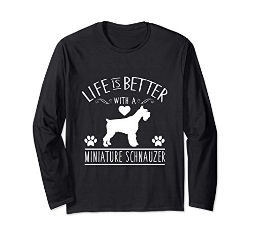 Cute Life Is Better With A Miniature Schnauzer Dog Manga Larga