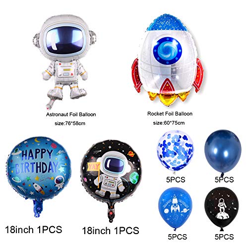 Decoración de fiesta de cumpleaños con temática de espacio exterior para niños, de gran tamaño, diseño de cohete espacial