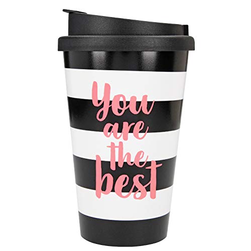 Depesche 2180.045 To-Go - Taza de plástico con texto en inglés "You Are The Best", 350 ml, color rosa, multicolor