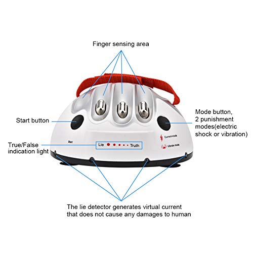 Detector de mentiras de Choque eléctrico, Detector de mentiras de Choque eléctrico Micro Prueba de polígrafo Finger Toy Truth Party Consola de Juegos, Polígrafo de Choque fácil de Usar