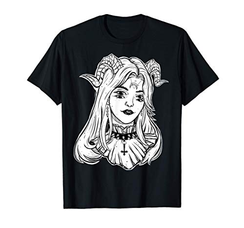 Devil Girl, Satanic Goth Blackcraft Glitch Halloween Camiseta