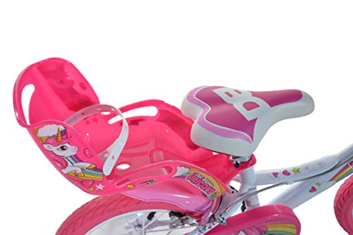 Dino Bikes 144R-UN bicicletta Ciudad 35,6 cm (14") Acero Rosa, Blanco Niñas - Bicicleta (Vertical, Ciudad, 35,6 cm (14"), Acero, Rosa, Blanco, 35,6 cm (14"))