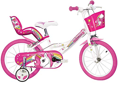 Dino Bikes 144R-UN bicicletta Ciudad 35,6 cm (14") Acero Rosa, Blanco Niñas - Bicicleta (Vertical, Ciudad, 35,6 cm (14"), Acero, Rosa, Blanco, 35,6 cm (14"))