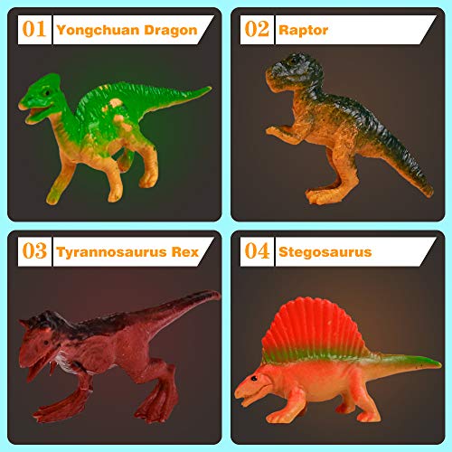 Dinosaurios Juguetes Grande con 4 Figuras Dinosaurios y Coches de Juguete Tyrannosaurus Rex Maqueta Decoración de Dinosaurio Regalo de Cumpleaños para Niños Niñas 3 4 5 Años+