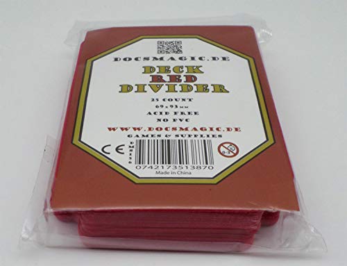 docsmagic.de 25 Trading Card Deck Divider Red - Divisores Roja - MTG PKM YGO