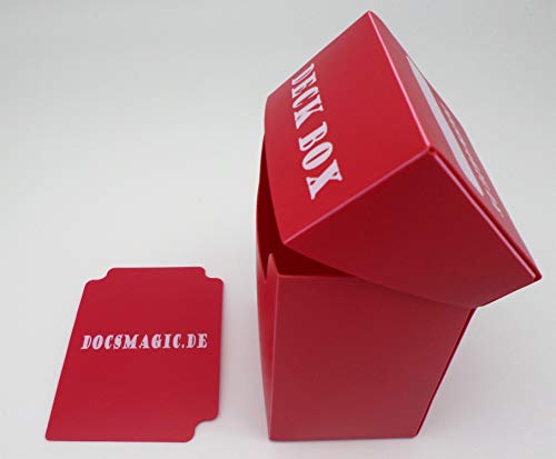 docsmagic.de Deck Box + 100 Mat Red Sleeves Standard - Caja & Fundas Roja - PKM - MTG