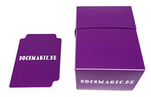 docsmagic.de Deck Box Full + 60 Double Mat Purple Sleeves Small Size - Caja & Fundas Púrpura - YGO