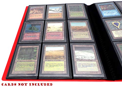 docsmagic.de Pro-Player 9-Pocket Album Red - 360 Card Binder - MTG - PKM - YGO - Álbum para Tarjetas Roja