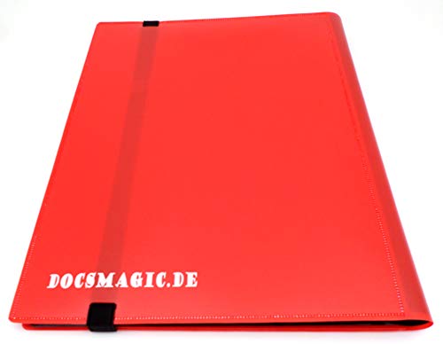 docsmagic.de Pro-Player 9-Pocket Album Red - 360 Card Binder - MTG - PKM - YGO - Álbum para Tarjetas Roja