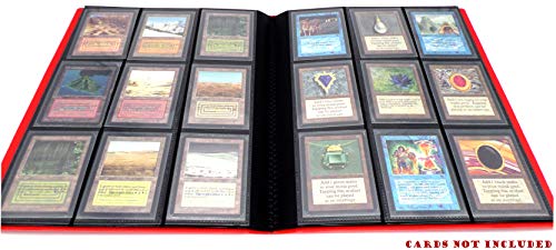 docsmagic.de Pro-Player 9-Pocket Album Red - 360 Card Binder - MTG - PKM - YGO - Álbum para Tarjetas Roja