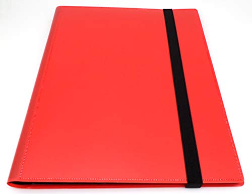 docsmagic.de Pro-Player 9-Pocket Album Red - 360 Card Binder - MTG - PKM - YGO - Álbum para Tarjetas Roja