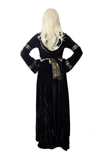 dressmeup - K50/46 Disfraz Mujer Vestido Largo Noble Hada Cuentos Medieval Negro Cosplay K50 Talla: 46/ XL